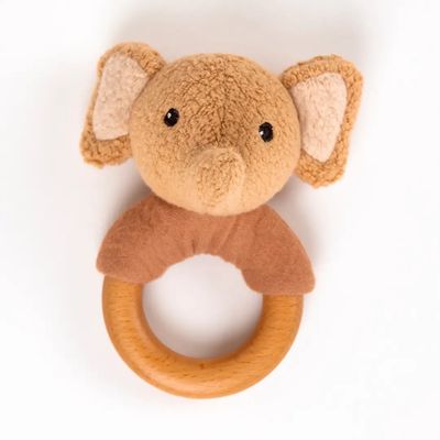 Ollie the Elephant Wood Rattle