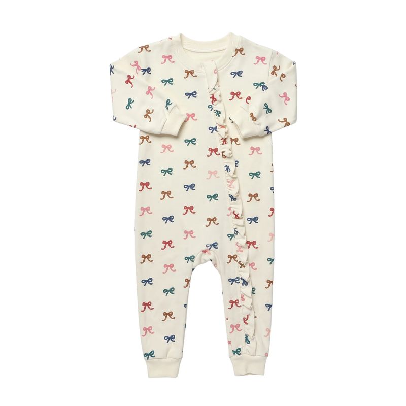 Zip Ruffle Romper Tiny Bows