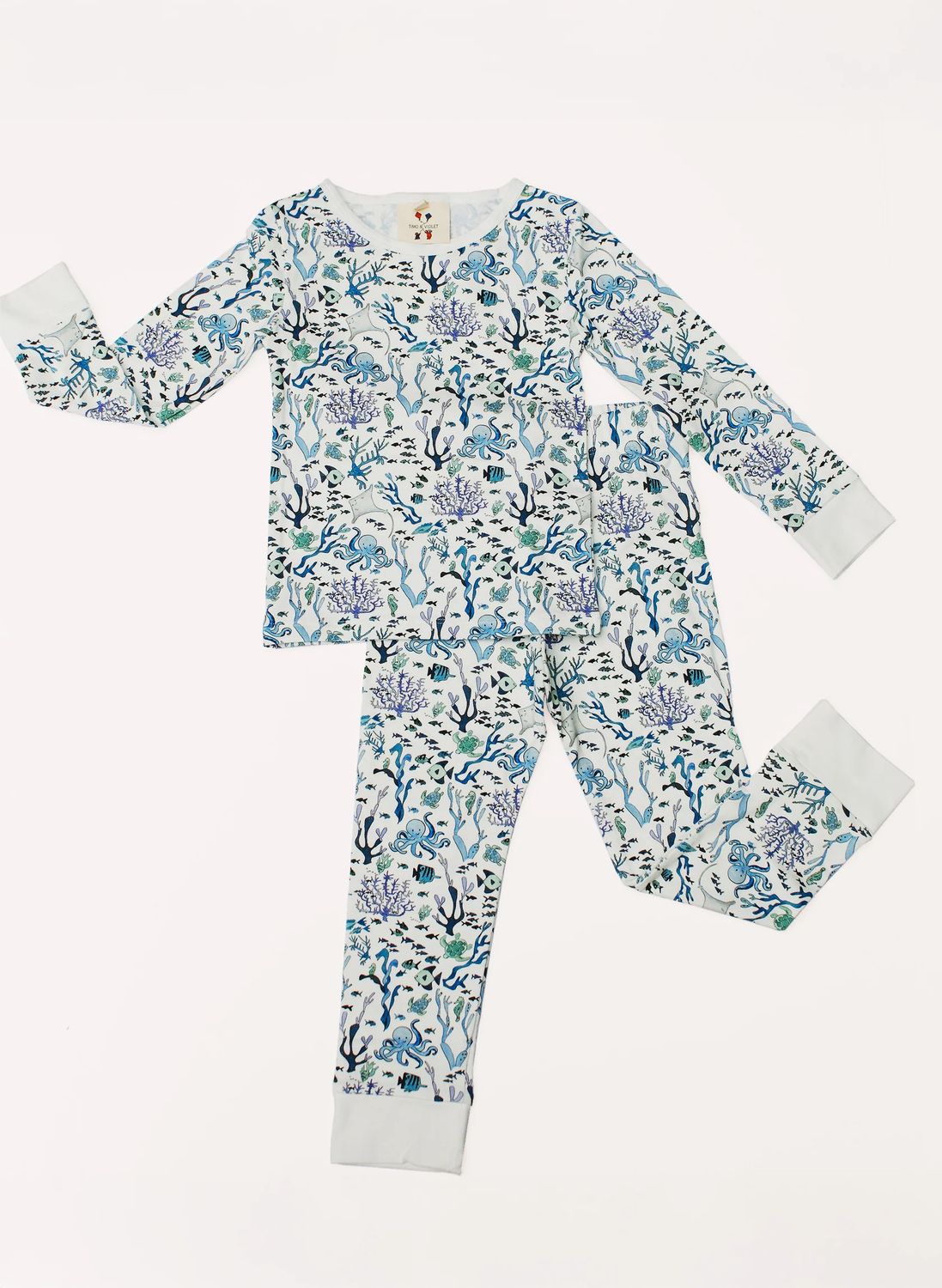 Two Piece Organic Pajamas - Coral Reef