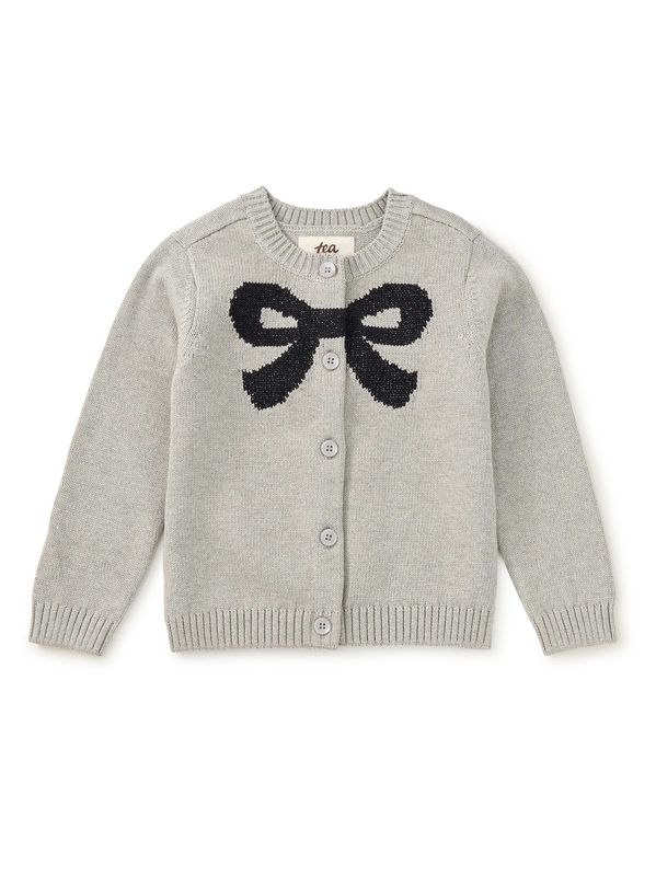 Bow Cardigan Med Heather Grey