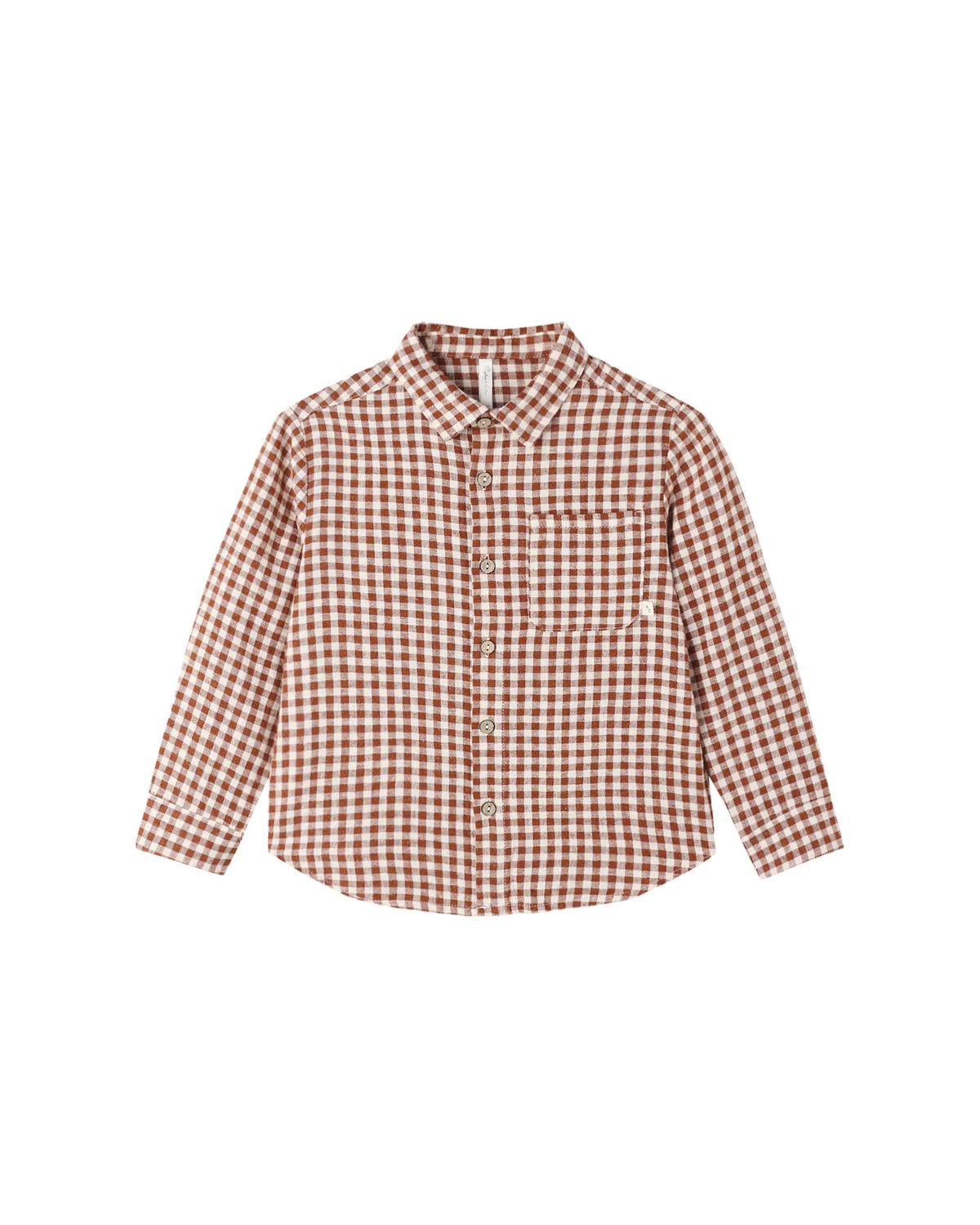 Collared Long Sleeve Shirt Brick Check