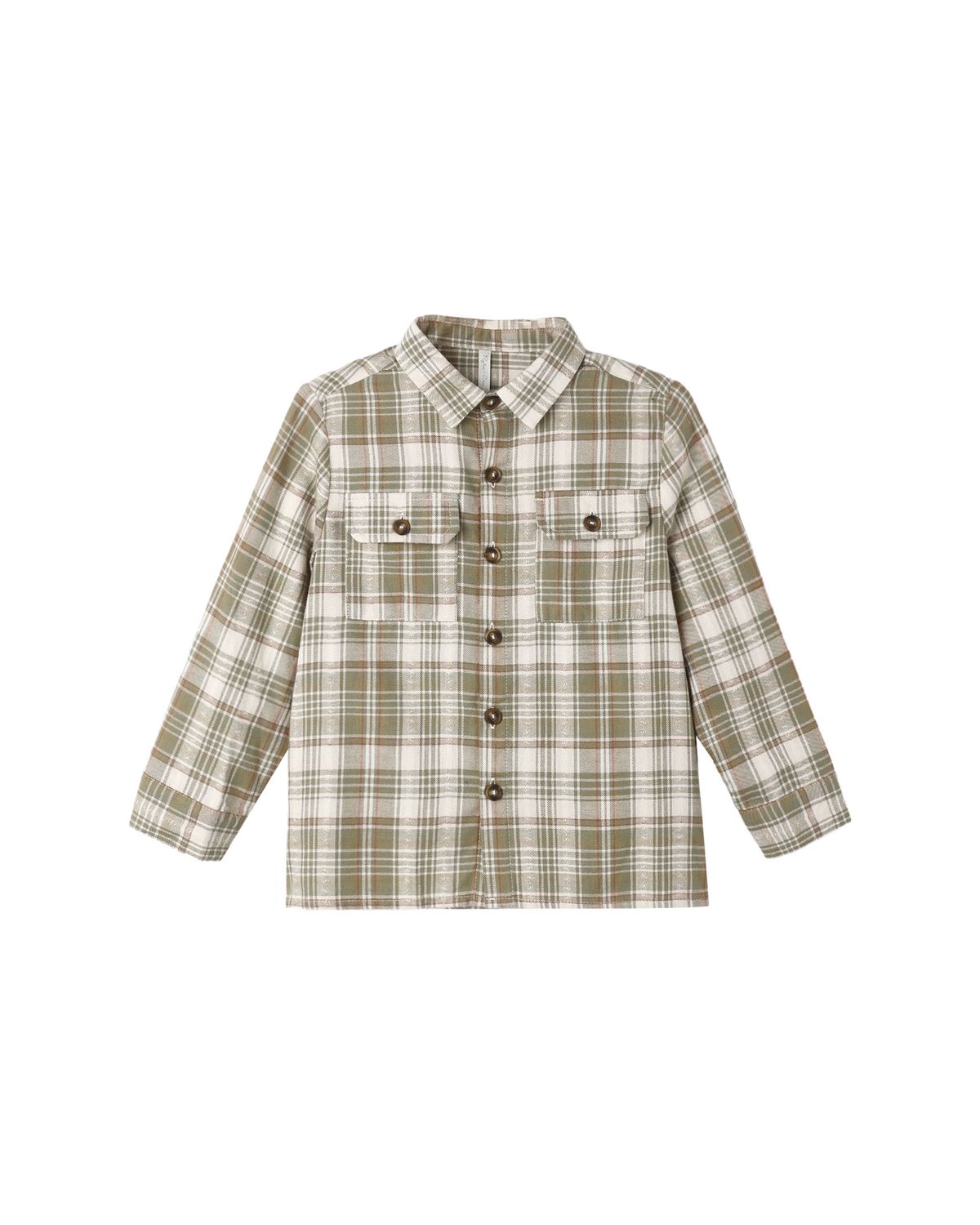 Pocketed Corduroy Shirt Olive Dobby Plaid