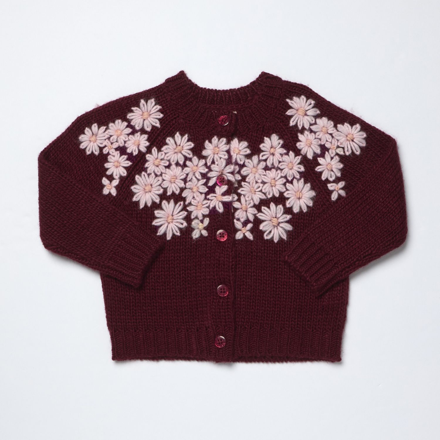 Blossom Sweater Pink Flower Embroidery