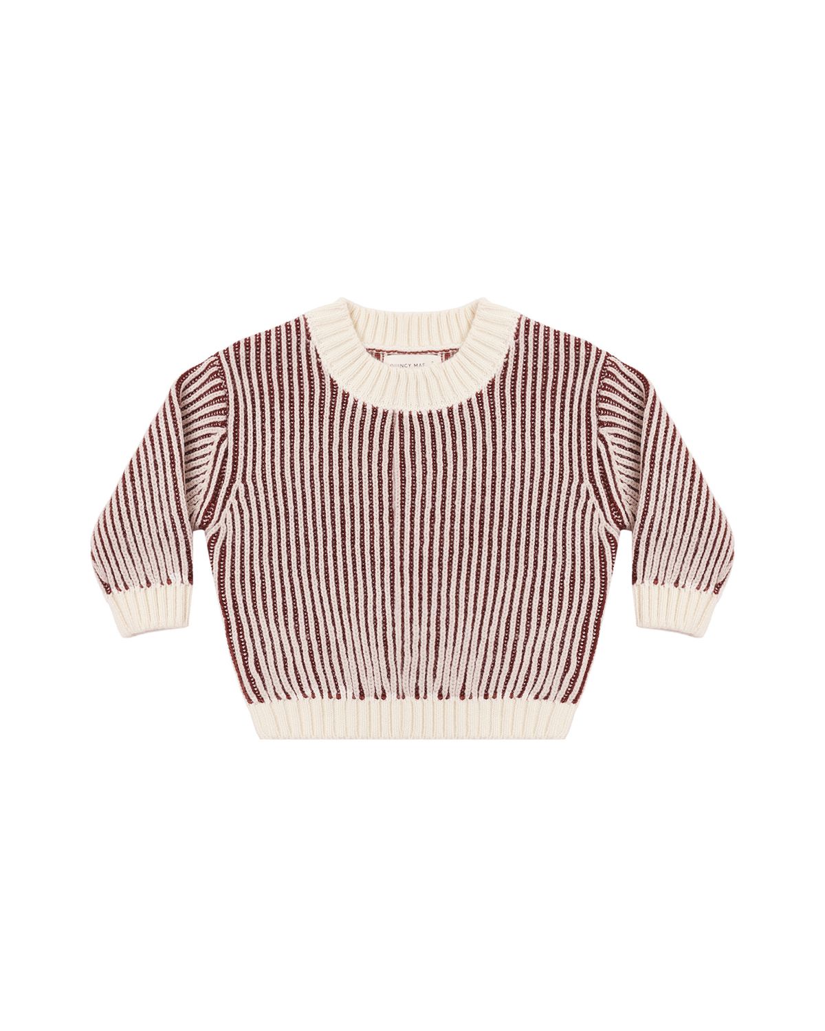 Relaxed Knit Sweater Black Cherry Stripe