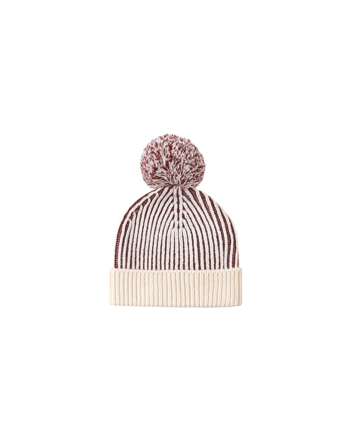Beanie Black Cherry Stripe