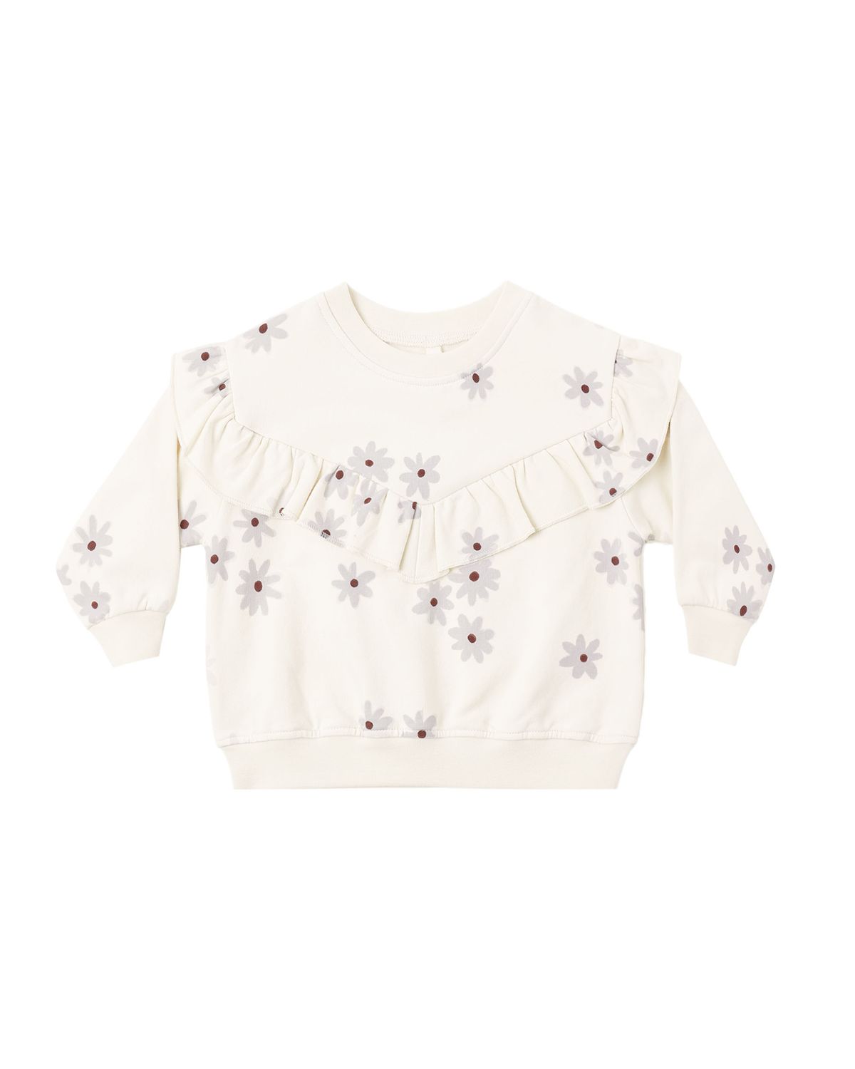Ruffle Fleece Sweatshirt Blue Daisy