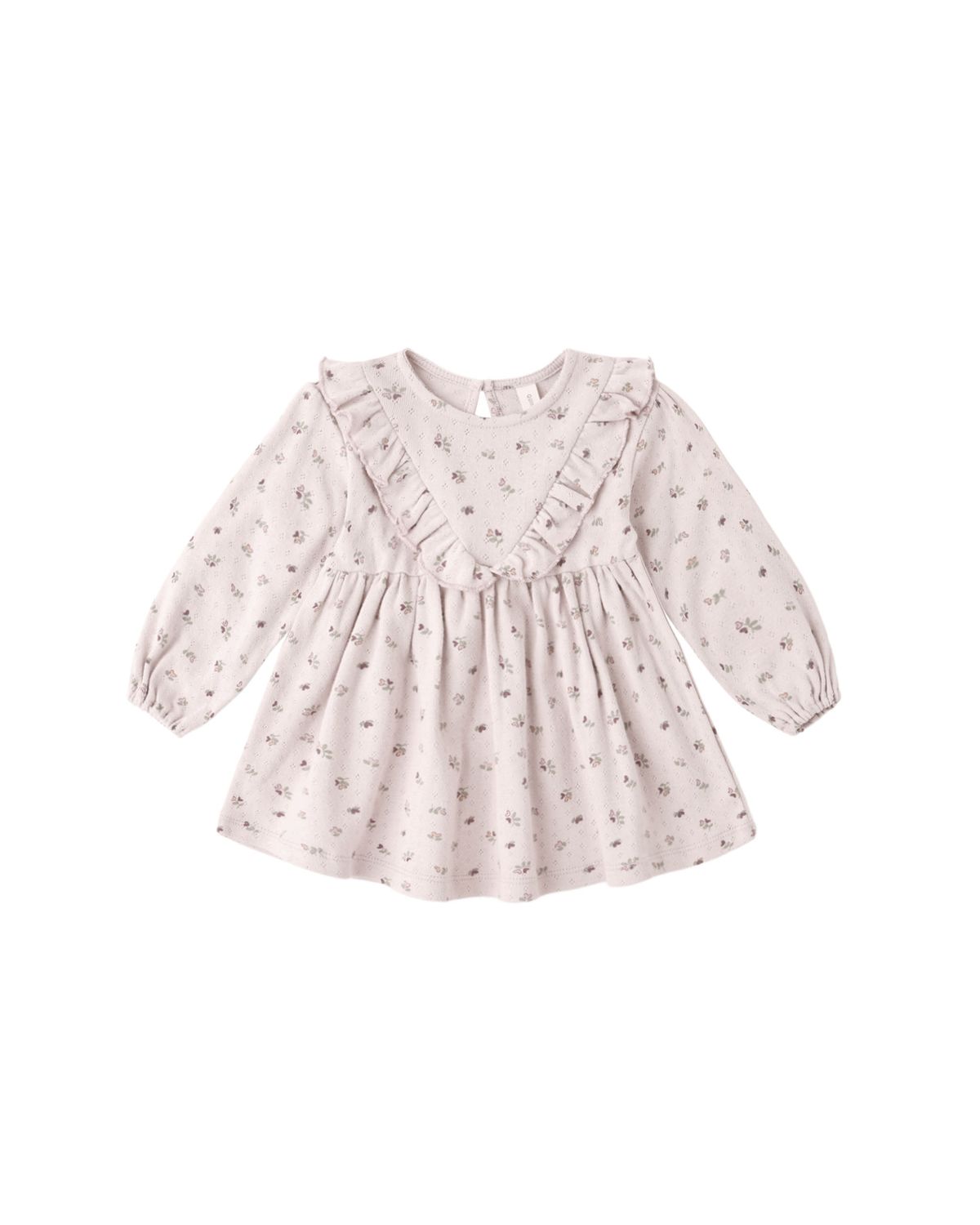 Long Sleeve Ruffle V Dress Heart Ditsy