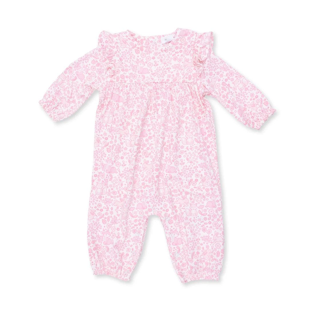 Ruffle Sleeve Snap Romper Baby Woodland 