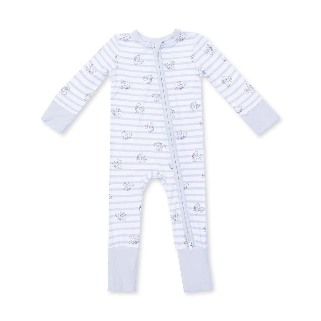 Convertible Romper Airplane Stripe