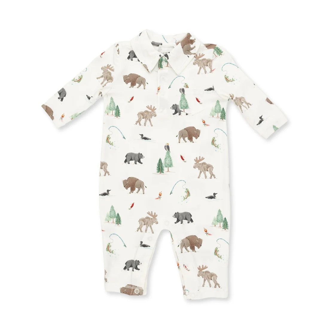Polo Romper Northern Woodland Animals 