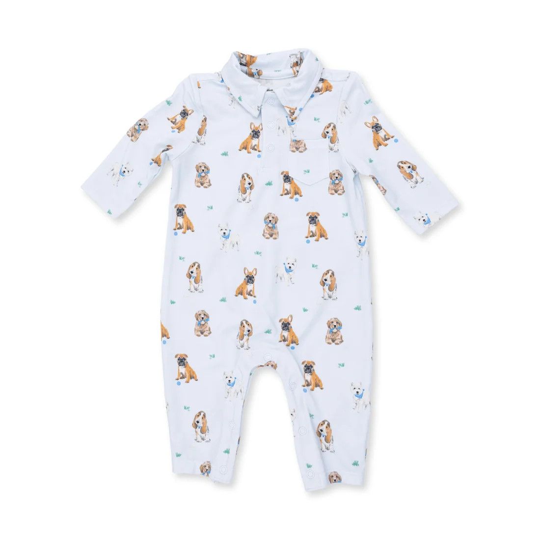 Polo Romper Bestie Dogs Blue 