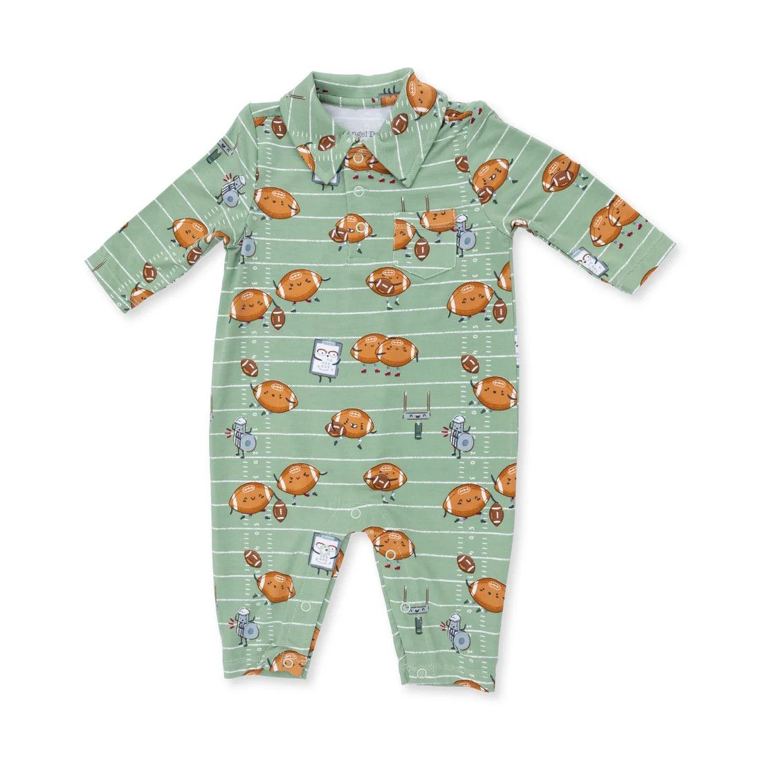 Polo Romper Footballs Playing Football 