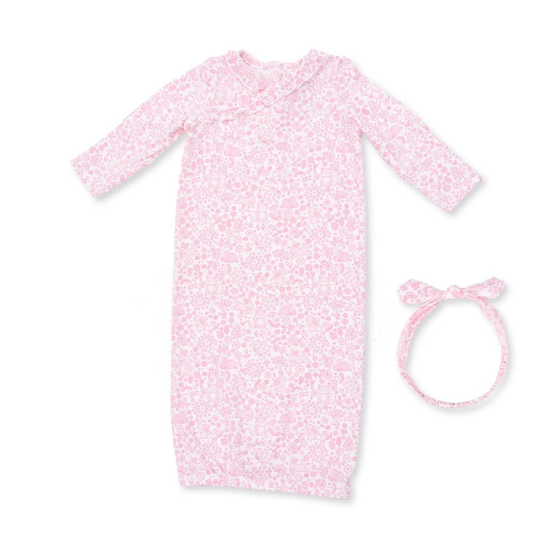 Kimono Gown and Knot Headband Baby Woodland