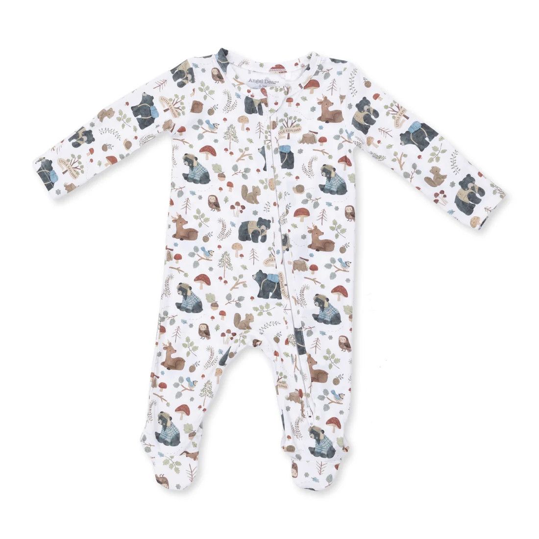 2 Way Zipper Footie Southern Woodland Animals Green