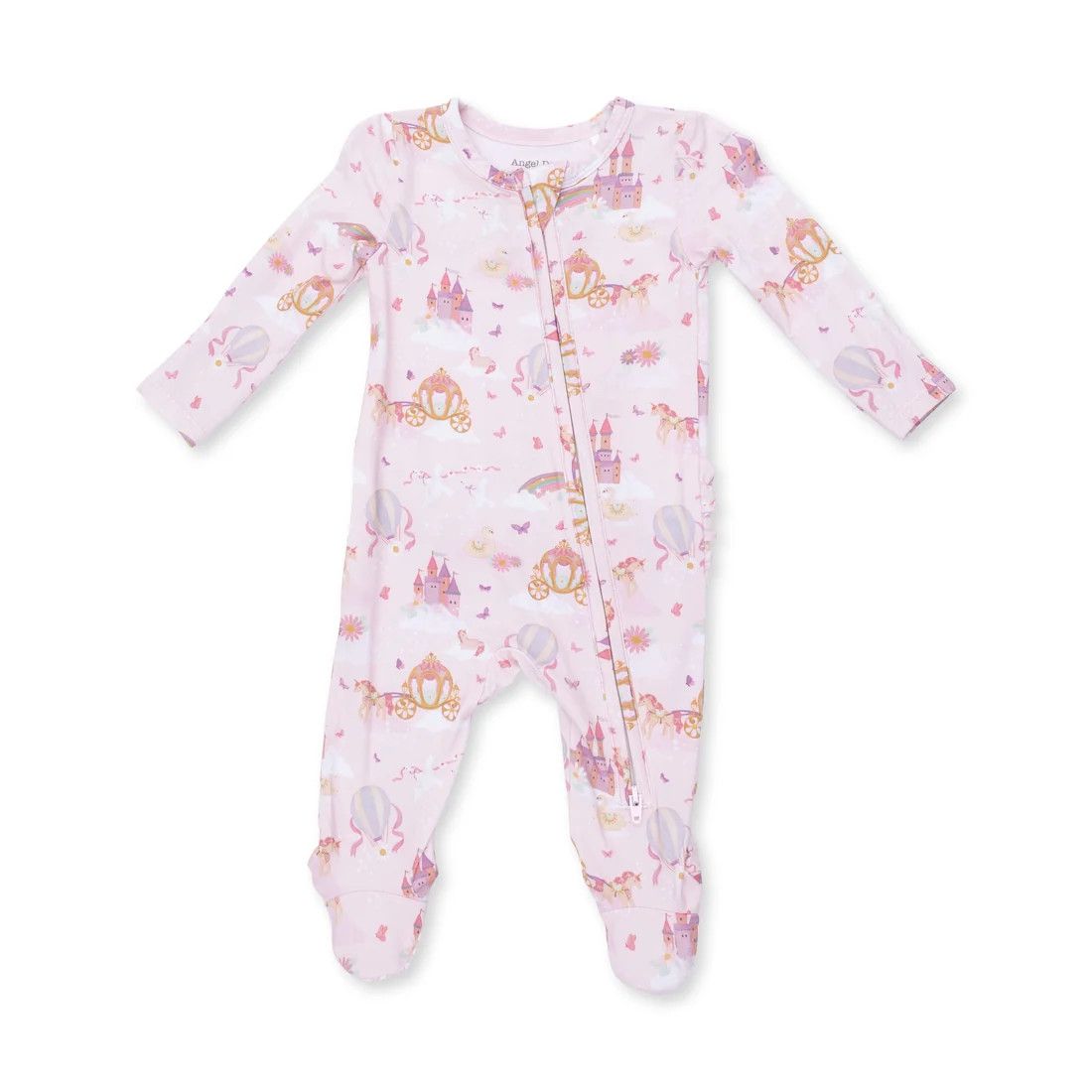 2 Way Ruffle Back Zipper Footie Princess Unicorns and Castle