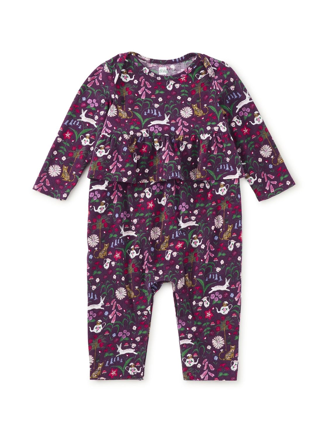 Pretty Peplum Baby Romper Tea Party Floral