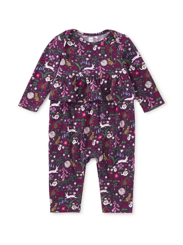 Pretty Peplum Baby Romper Tea Party Floral