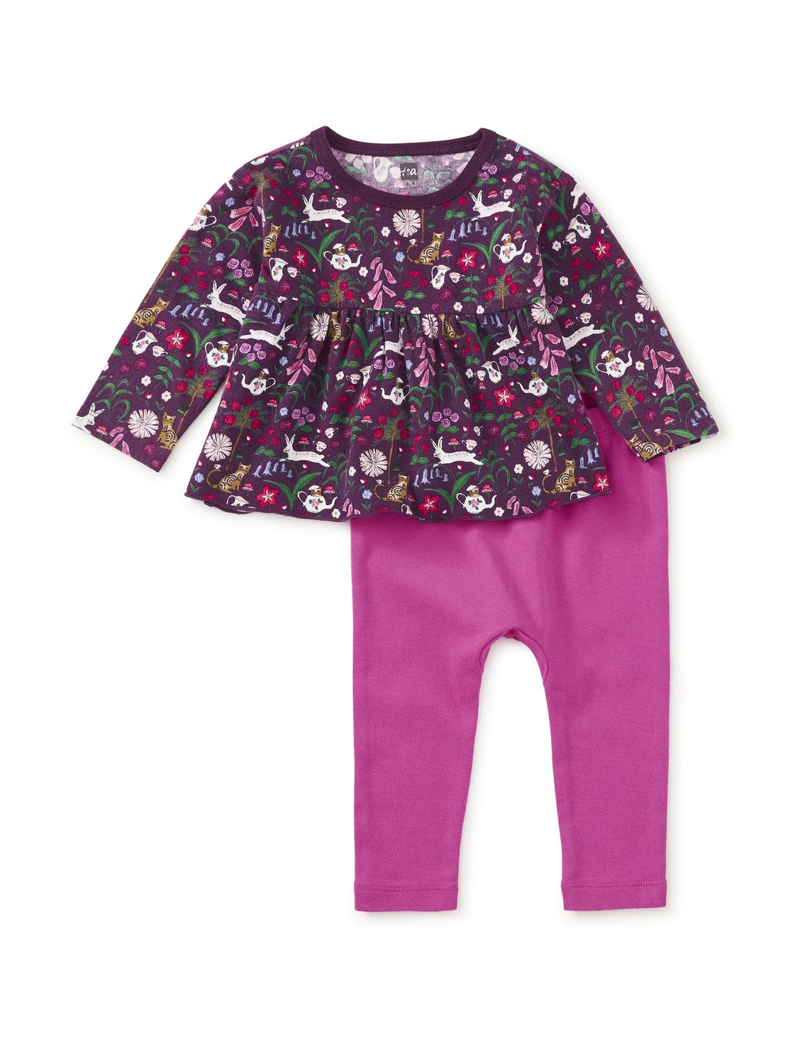 Peplum Two Piece Set Tea Party Floral