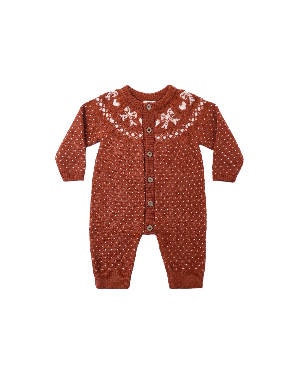 Fair Isle Romper Ruby