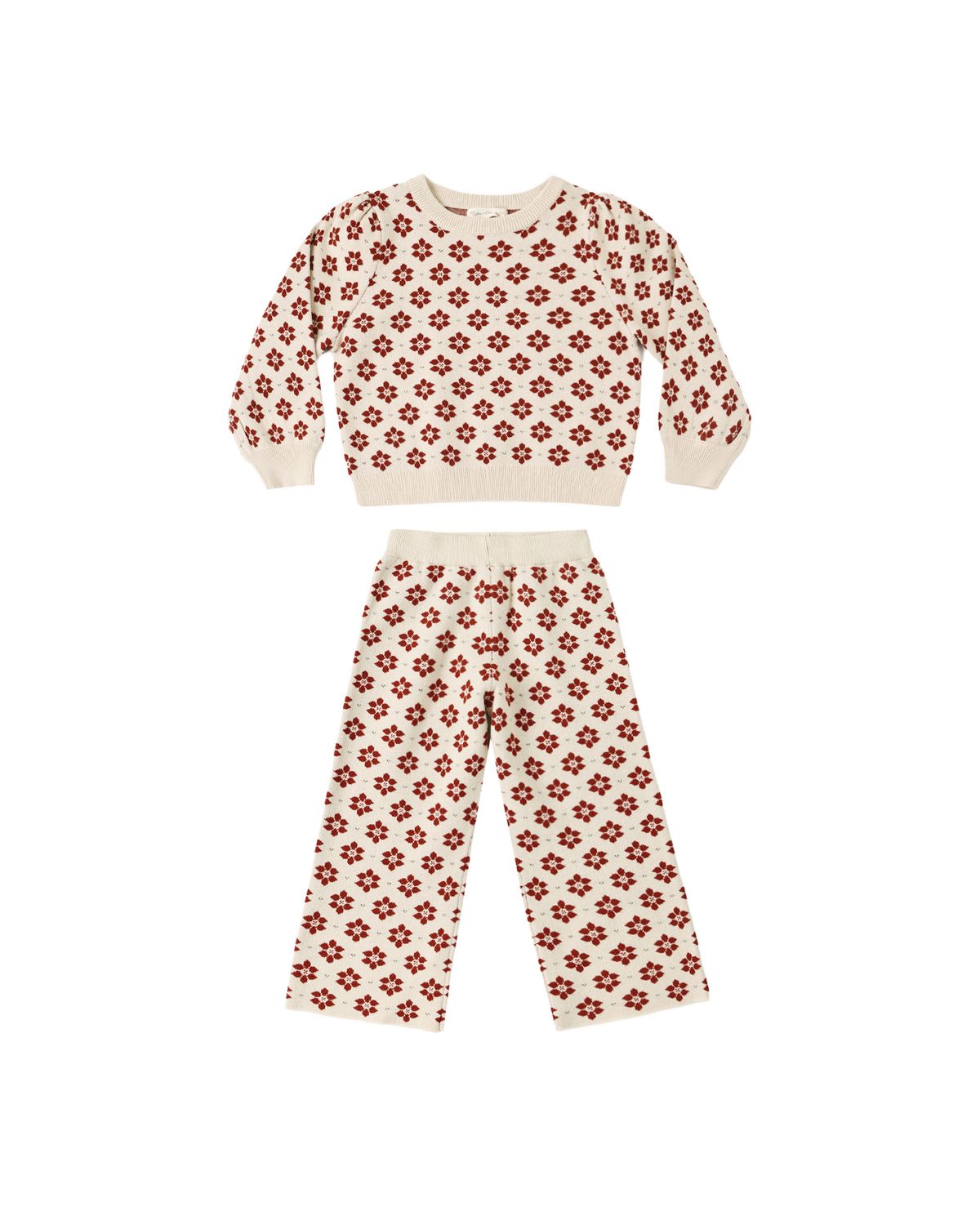 Jacquard Knit Set Poinsettia
