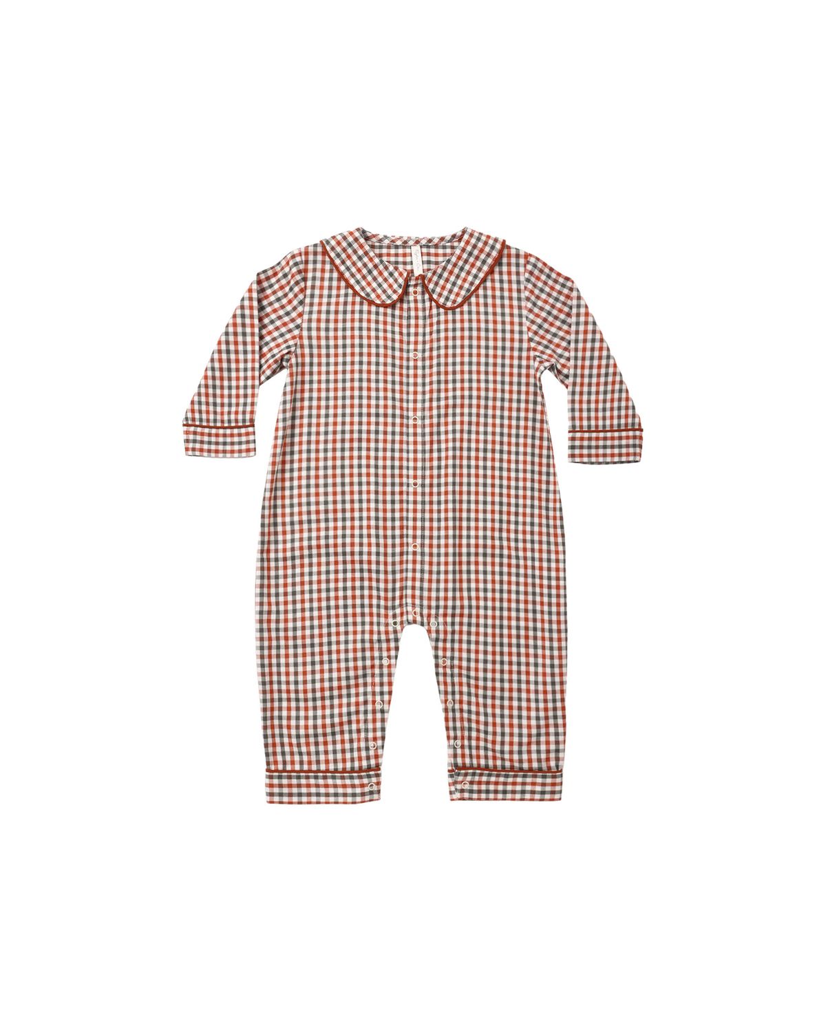 Baby Pajama Romper Holiday Gingham
