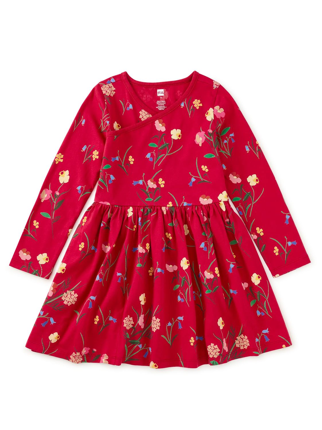 Long Sleeve Wrap Dress Hollyhock Garden