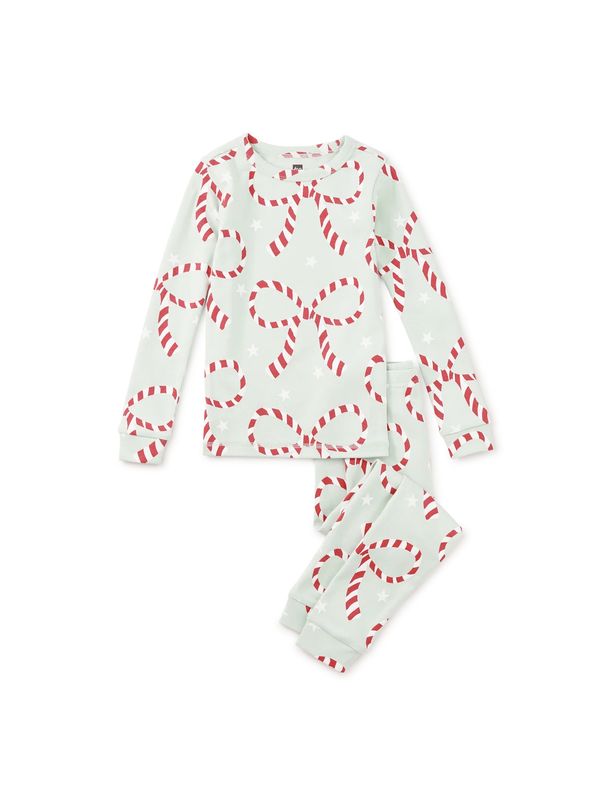 Goodnight Pajama Set Candy Cane Bows