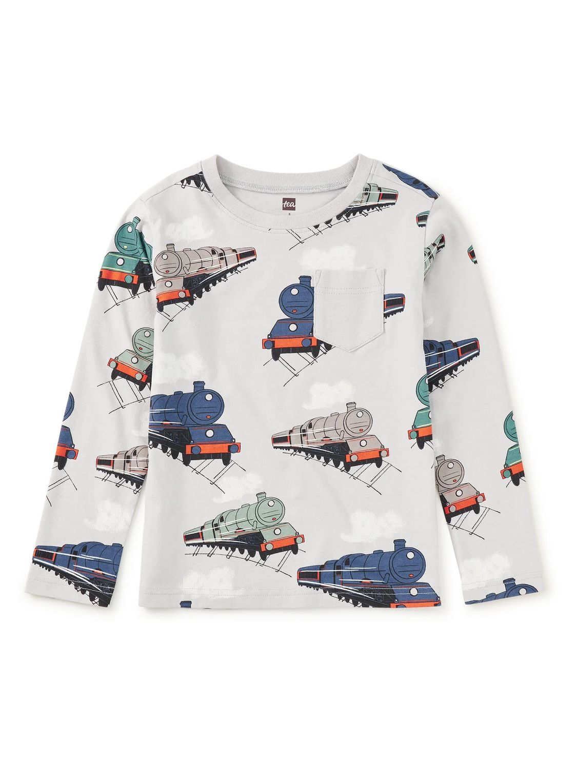 Long Sleeve Printed Pocket Tee Great Railway Journey