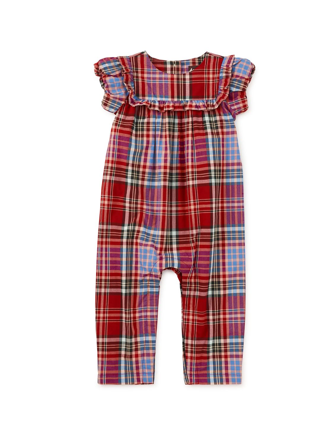 Plaid Ruffle Baby Romper Holiday Market Plaid
