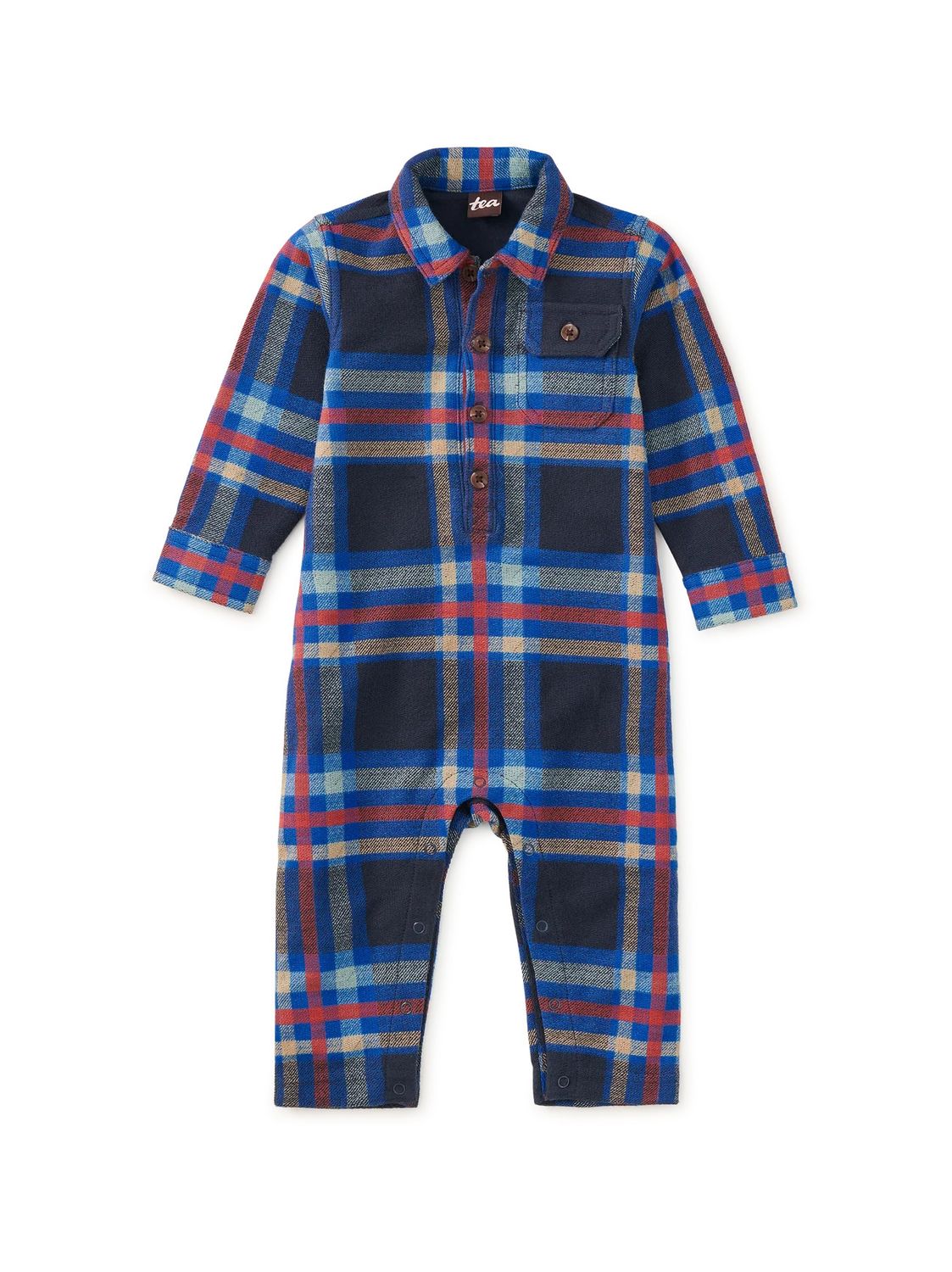 Collared Baby Romper Windsor Hearth Plaid