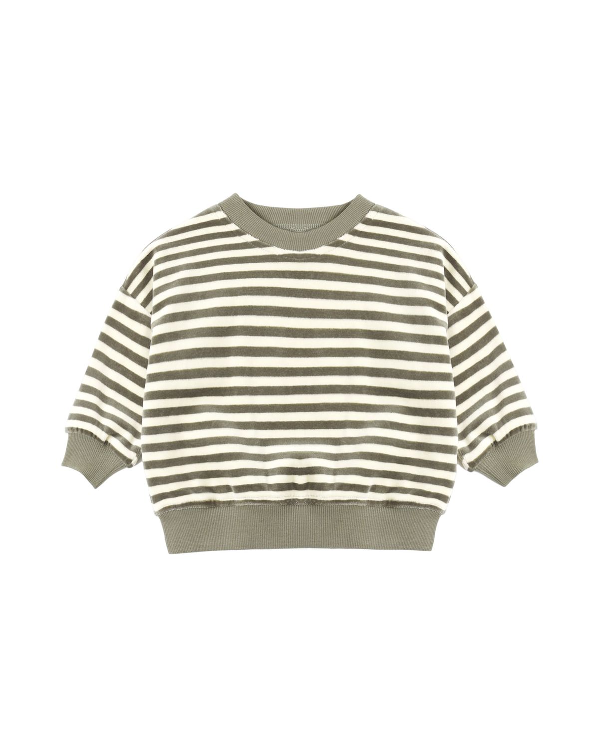 Velour Relaxed Sweatshirt Spruce Stripe