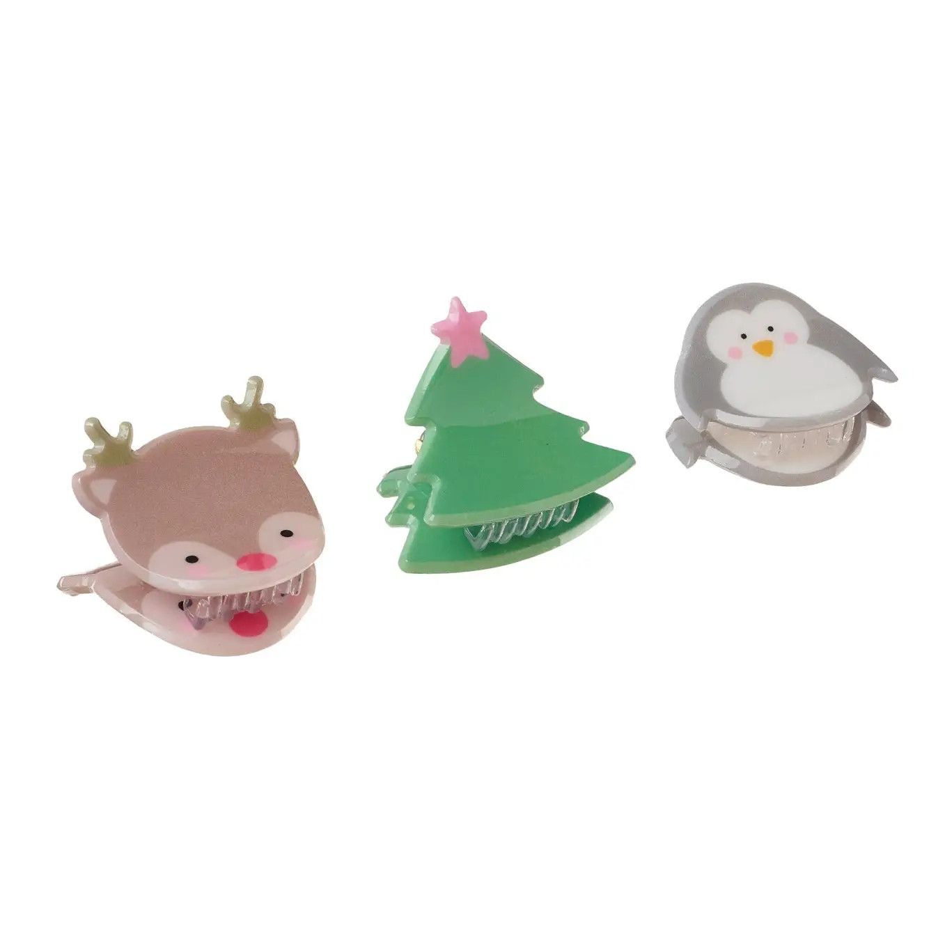 Festive Christmas Claw Clips 3 Pack