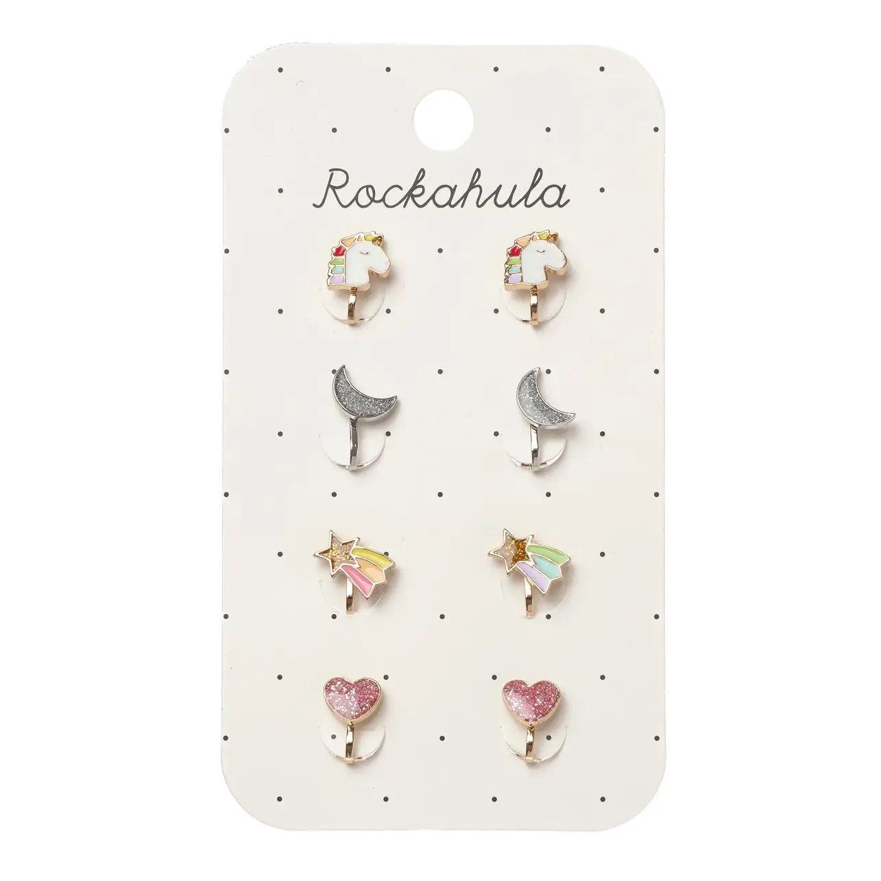 Rainbow Unicorn Clip On Earrings