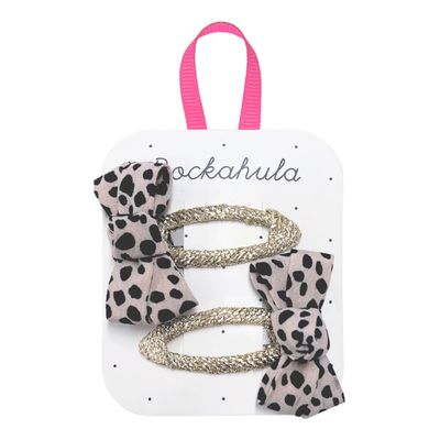 Leopard Love Twisty Bow Clips