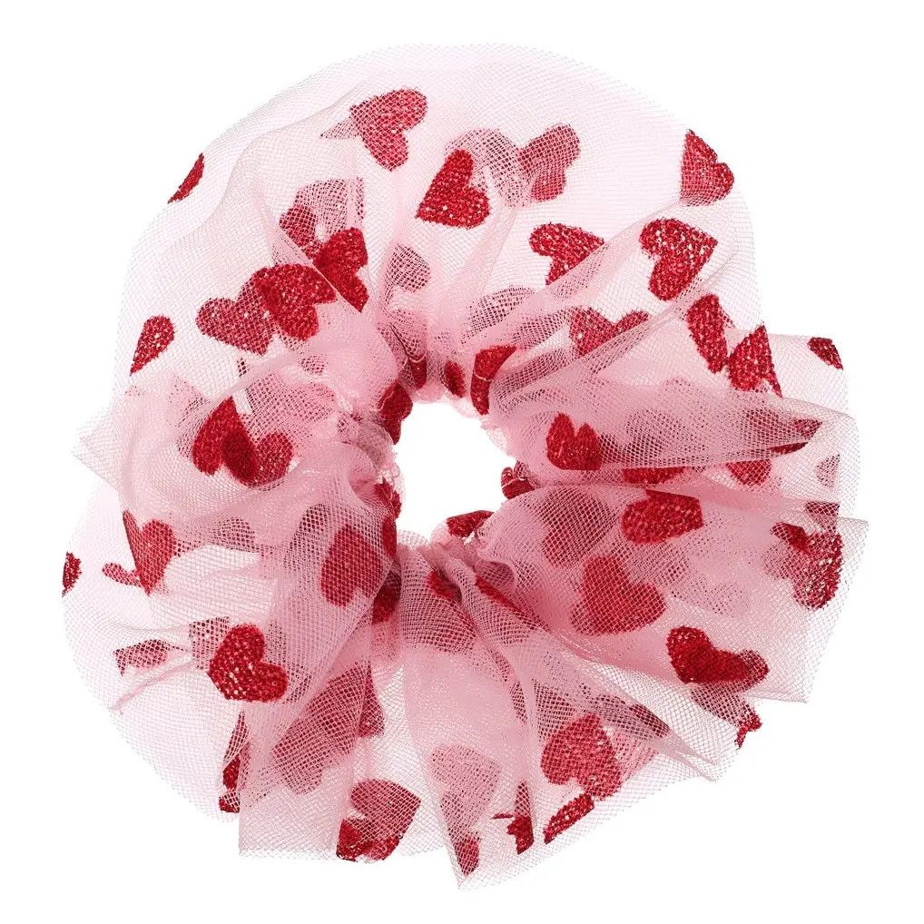 Sweet Hearts Tulle Scrunchie