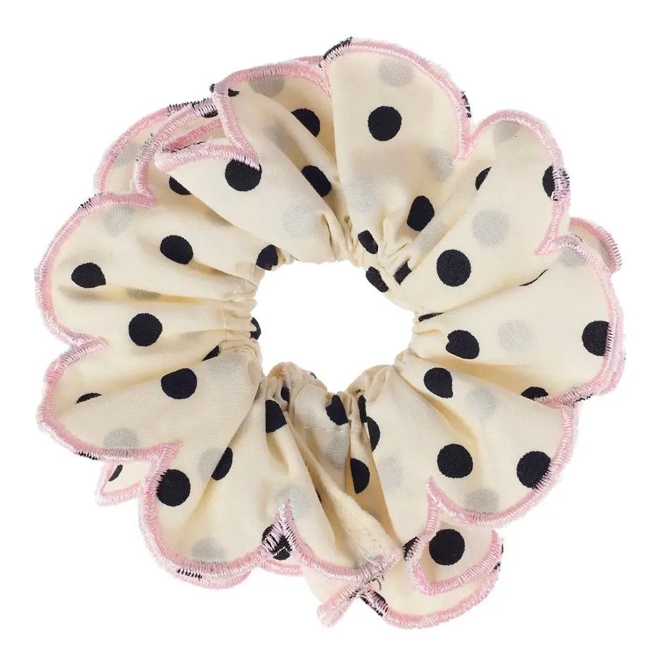 Polka Dot Scalloped Scrunchie