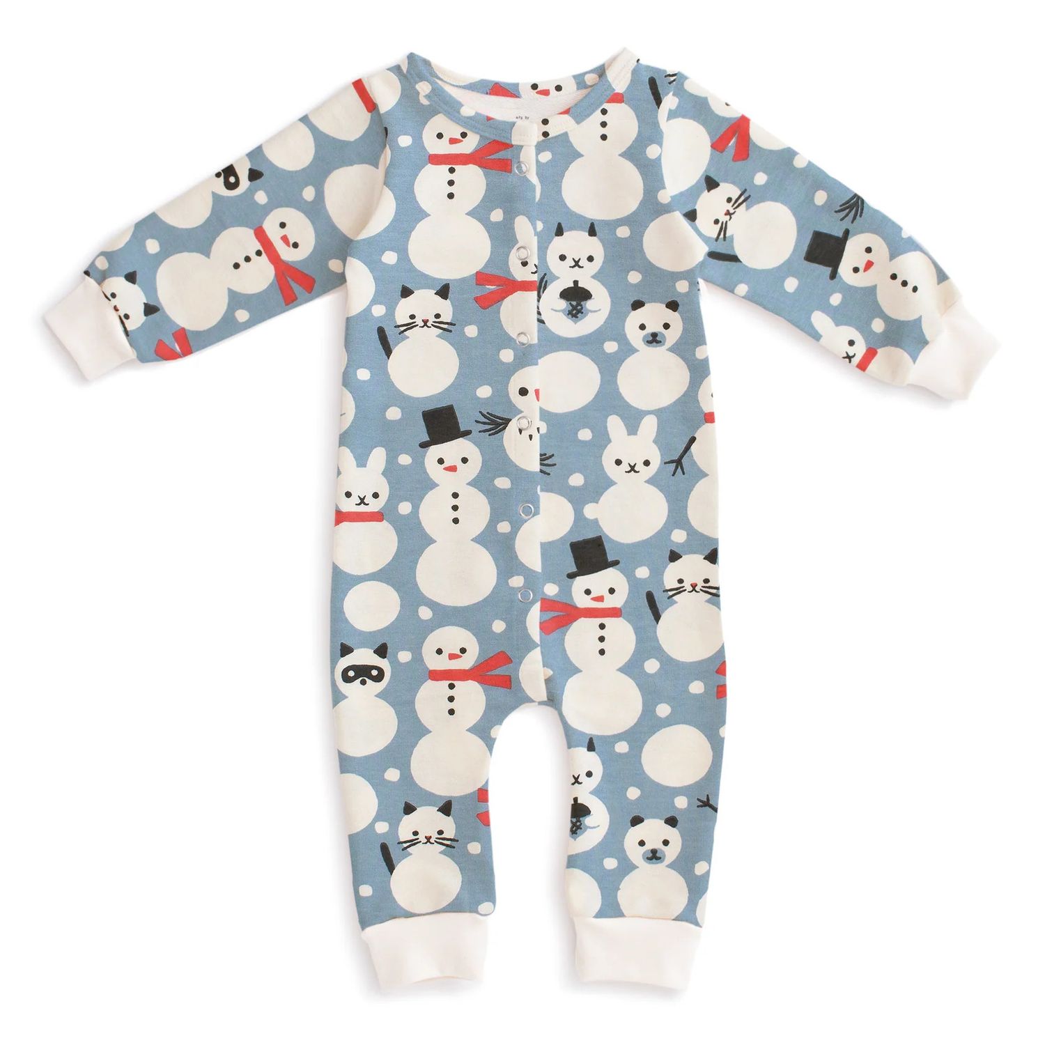 French Terry Jumpsuit Snow Creatures Blue