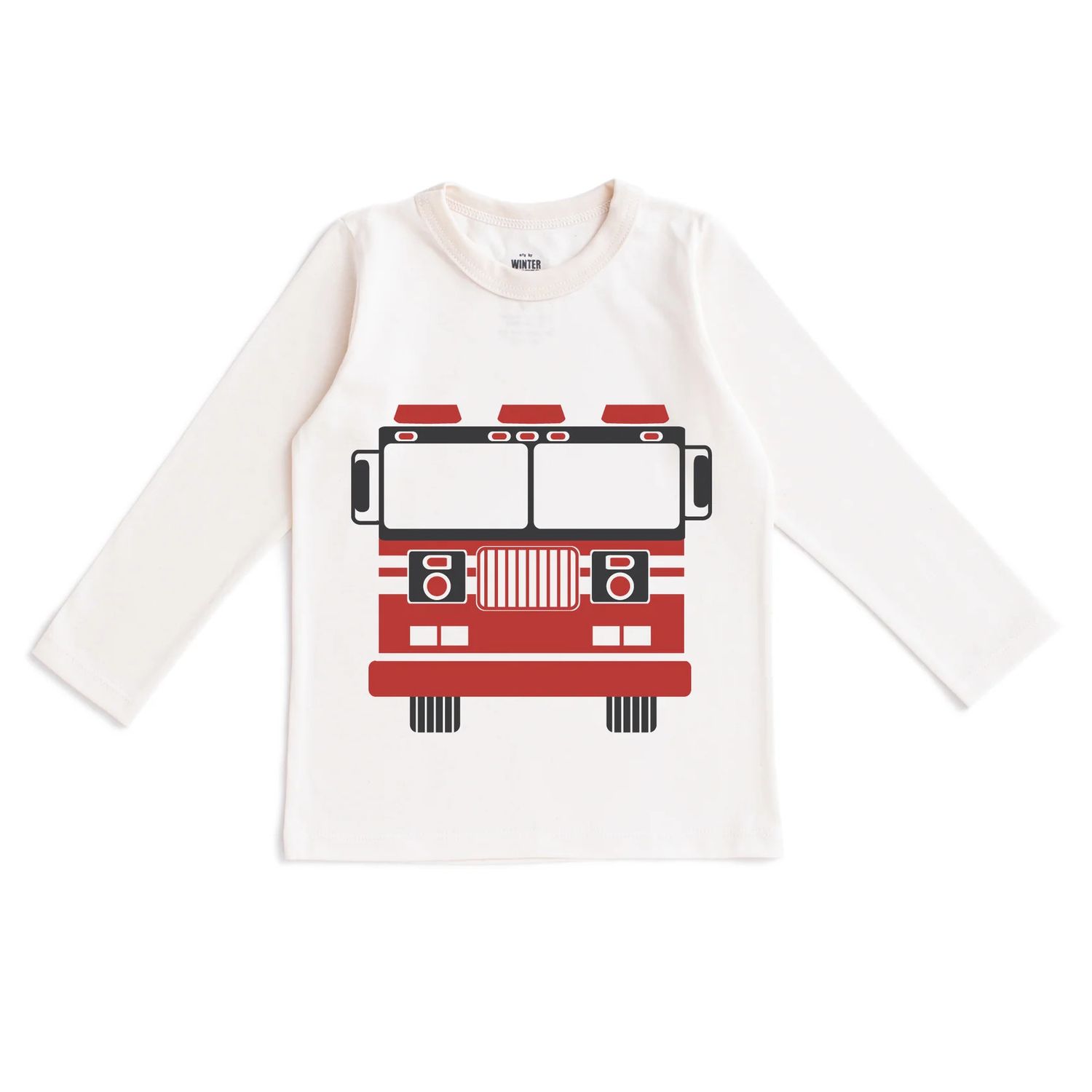 Long Sleeve Graphic Tee  Firetruck Natural