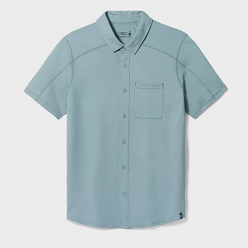 Smartwool Short Sleeve Button Down Mens, Color: Lead, Size: S