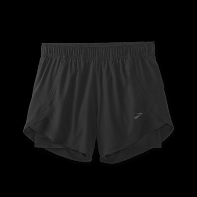 Brooks Chaser 5&quot; 2-In-1 Short Womens, Color: Black, Size: XS