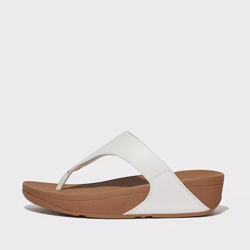 Fit Flop Lulu Leather Toepost Sandal Womens, Color: White, Size: 6