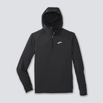 Brooks Notch Thermal Hoodie 2.0 Mens, Color: Black, Size: M