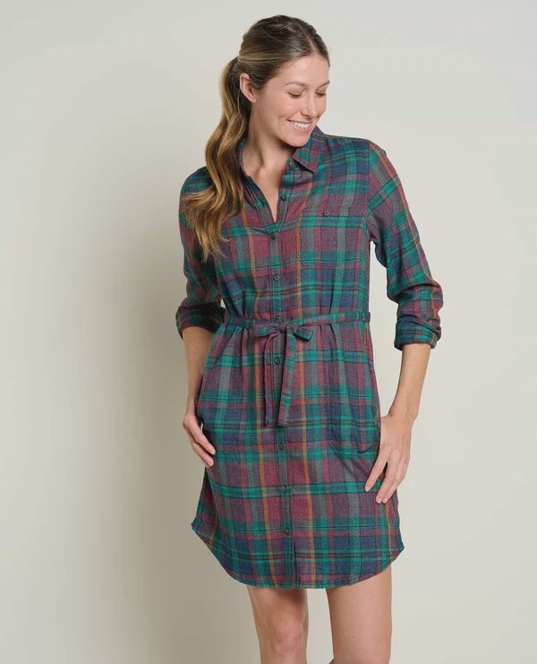 Toad & Co Re-Form Flannel Shirtdress Womens
