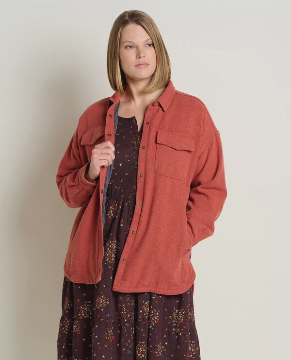 Toad &amp; Co Conifer Shirt Jacket Womens, Color: Cinnamon, Size: XS