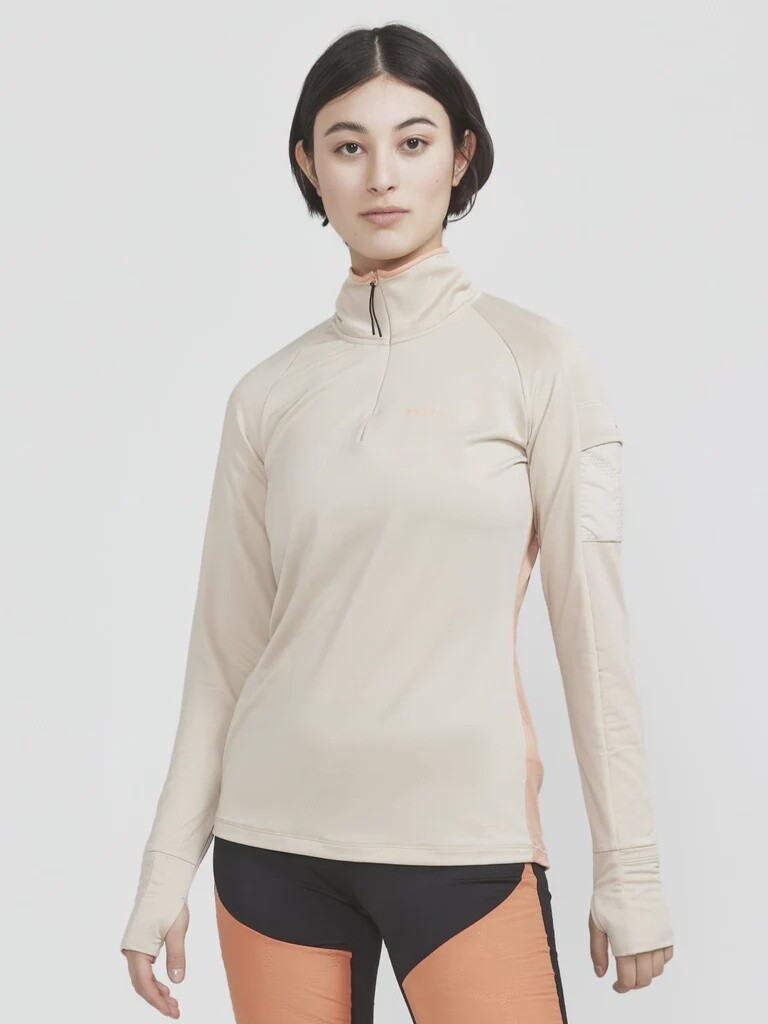 Craft Adv Subz L/S Womens, Color: Ecru-Glow, Size: S