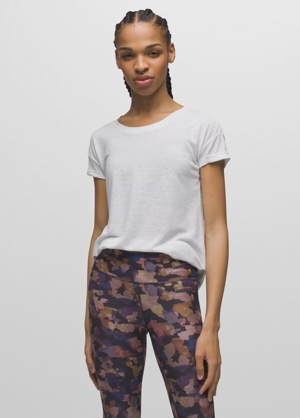 Prana Cozy Up T-Shirt Womens, Color: White, Size: S