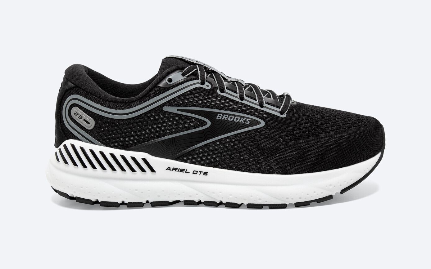 Brooks Ariel GTS 23 Wide Womens, Color: Black/Grey/White, Size: 7