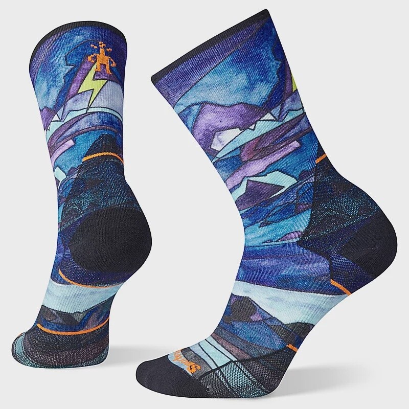 Smartwool  Athlete Edition Run Print Crew Socks Womens, Color: Multi Color, Size: S