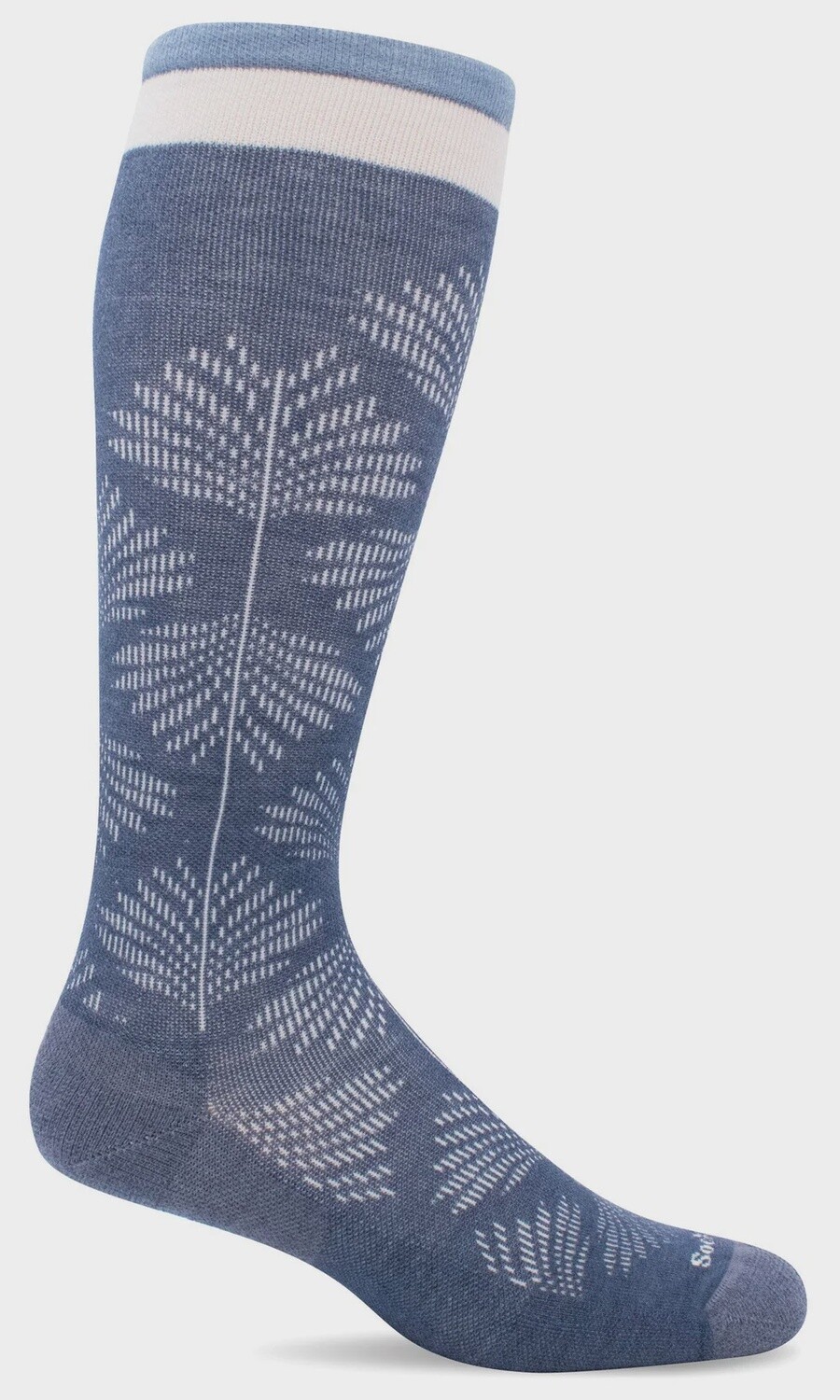 Sockwell Full Floral Wide Calf Moderate 15-20, Color: Denim, Size: M/L