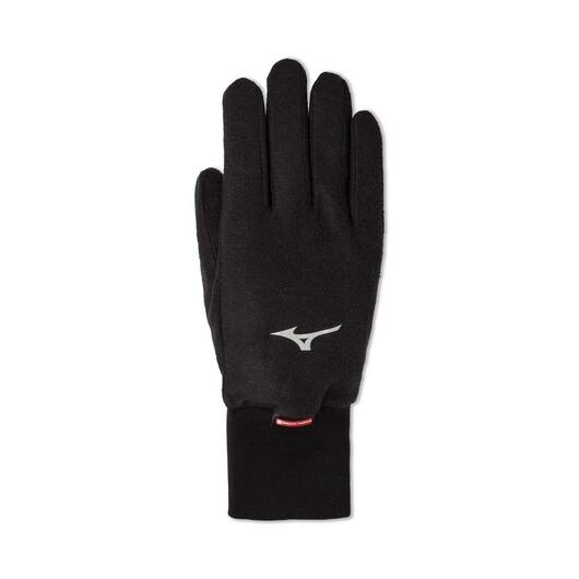 Mizuno Breath Thermo Fleece Glove, Color: Black, Size: L